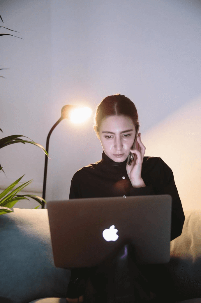 woman using smartphone