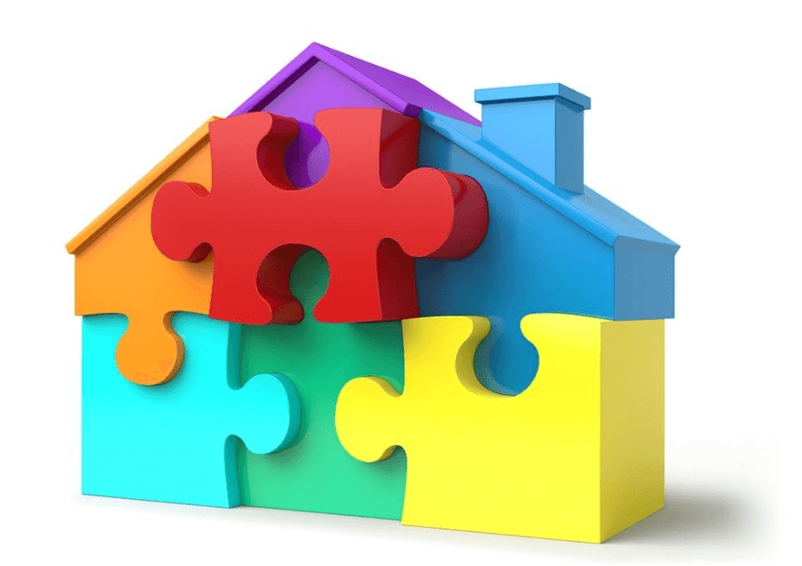 puzzle pieces house