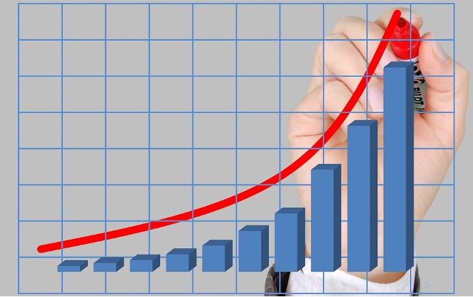 An upward trend graphical presentation.