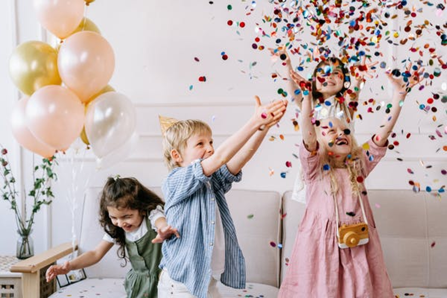 Children enjoying a birthday party.