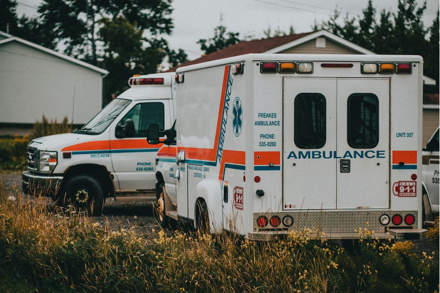 Ambulance parked.