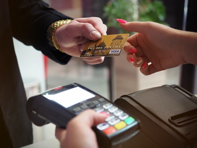 Customers pay by card.